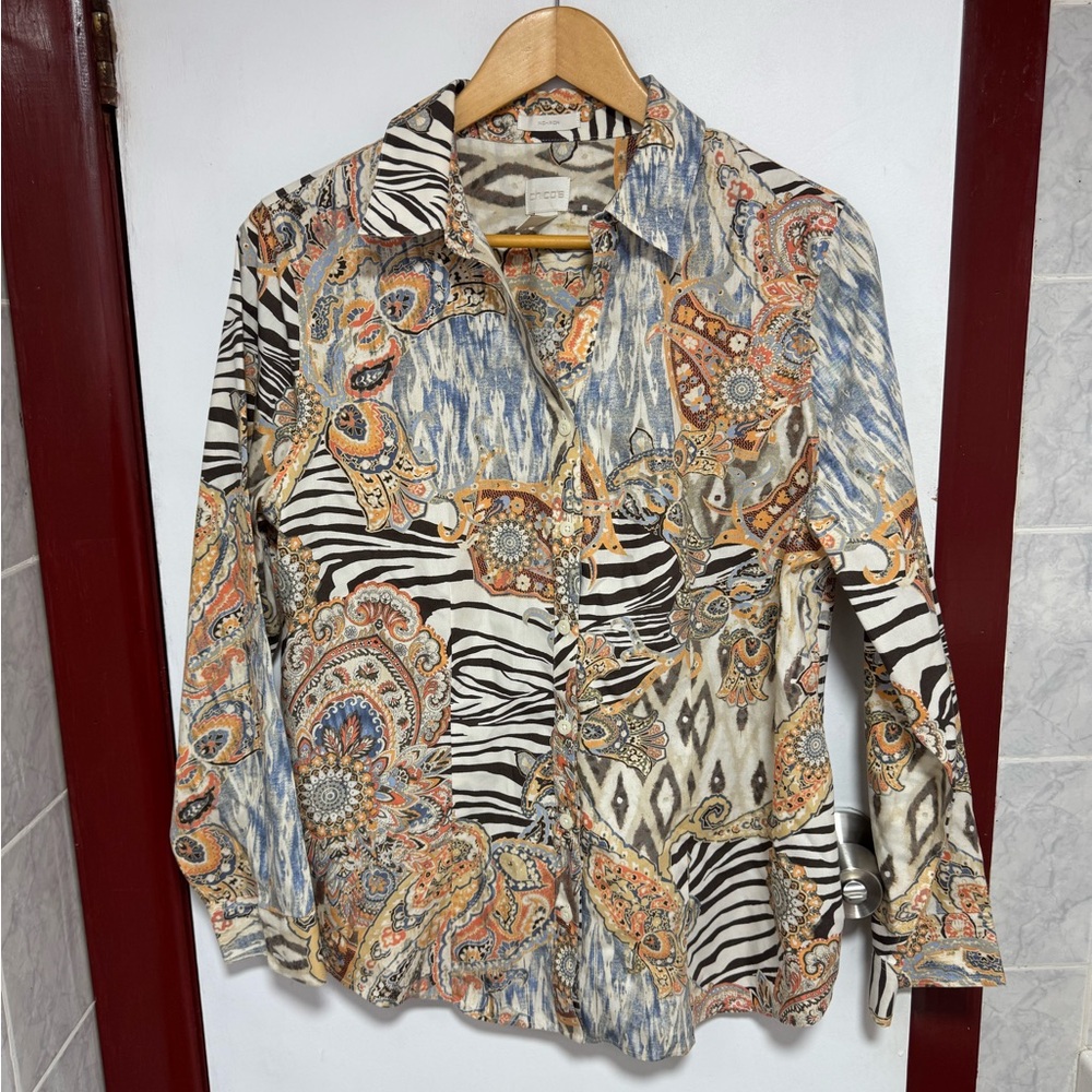 Chico's Vibrant Patterned Blouse